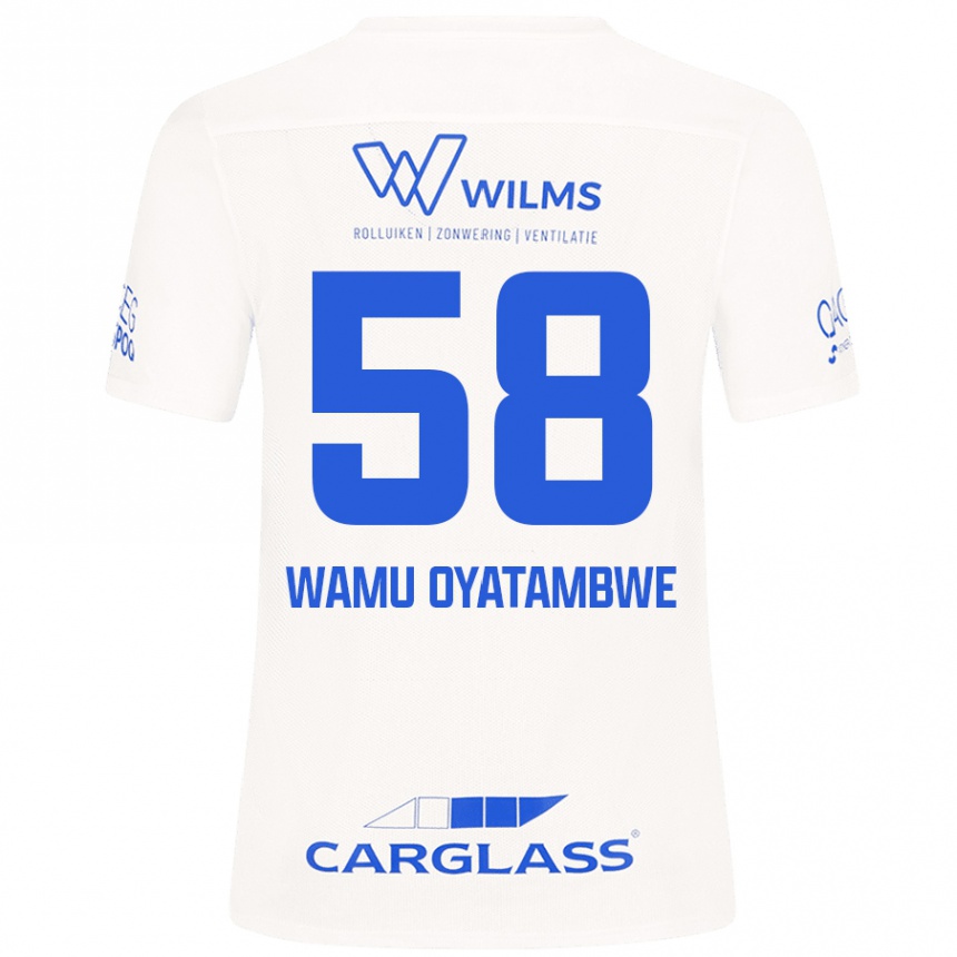 Kinder Fußball Matthias Wamu Oyatambwe #58 Weiß Auswärtstrikot Trikot 2024/25 T-Shirt Luxemburg