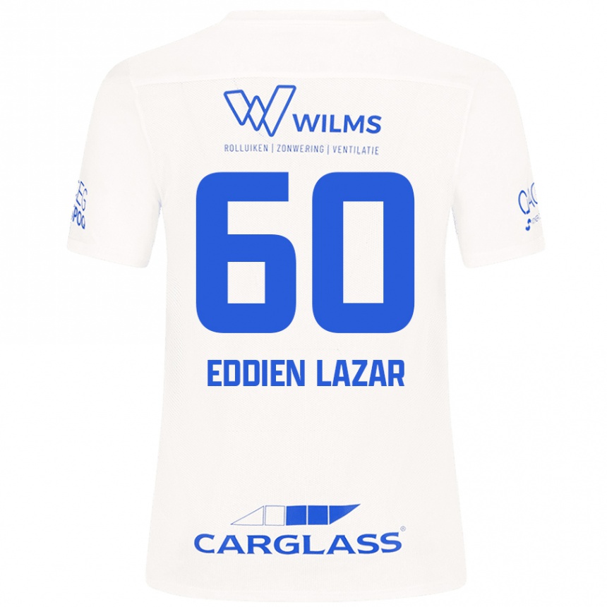 Kinder Fußball Saif Eddien Lazar #60 Weiß Auswärtstrikot Trikot 2024/25 T-Shirt Luxemburg