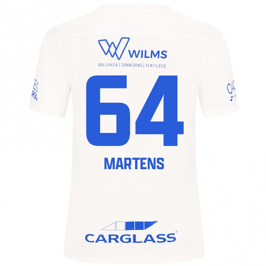 Kinder Fußball Nolan Martens #64 Weiß Auswärtstrikot Trikot 2024/25 T-Shirt Luxemburg