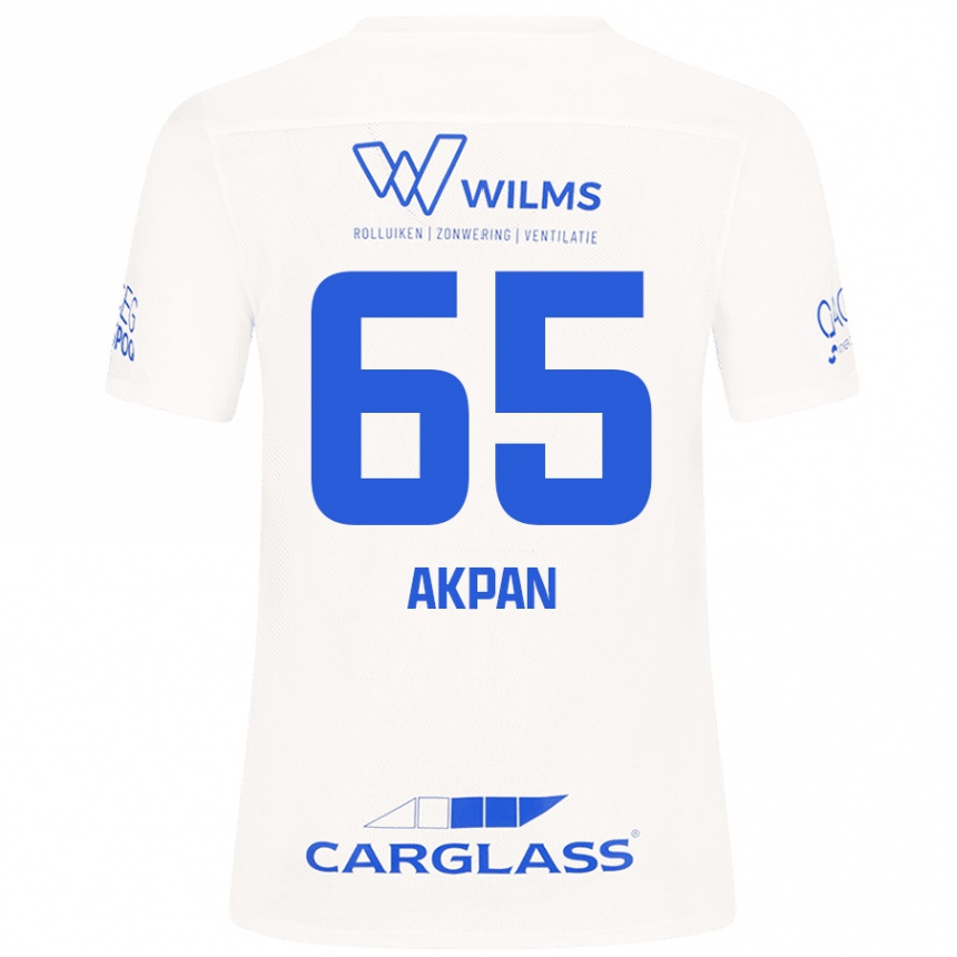 Kinder Fußball Christian Akpan #65 Weiß Auswärtstrikot Trikot 2024/25 T-Shirt Luxemburg