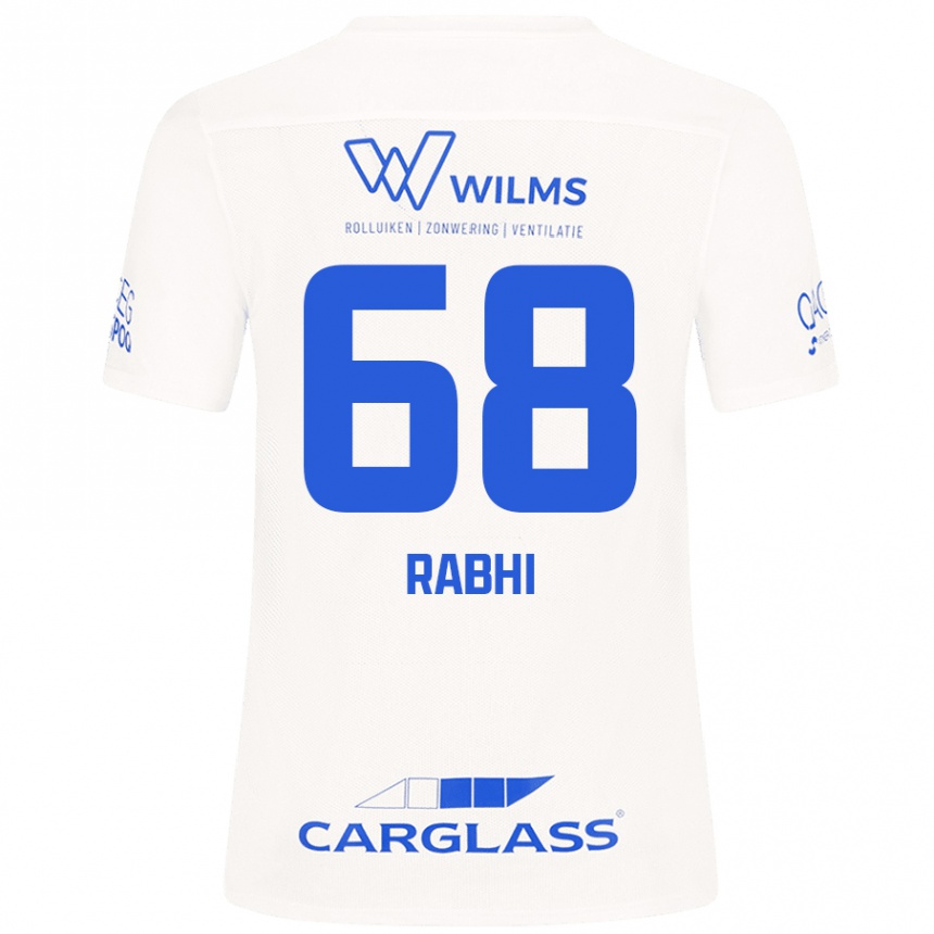 Kinder Fußball Ayman Rabhi #68 Weiß Auswärtstrikot Trikot 2024/25 T-Shirt Luxemburg