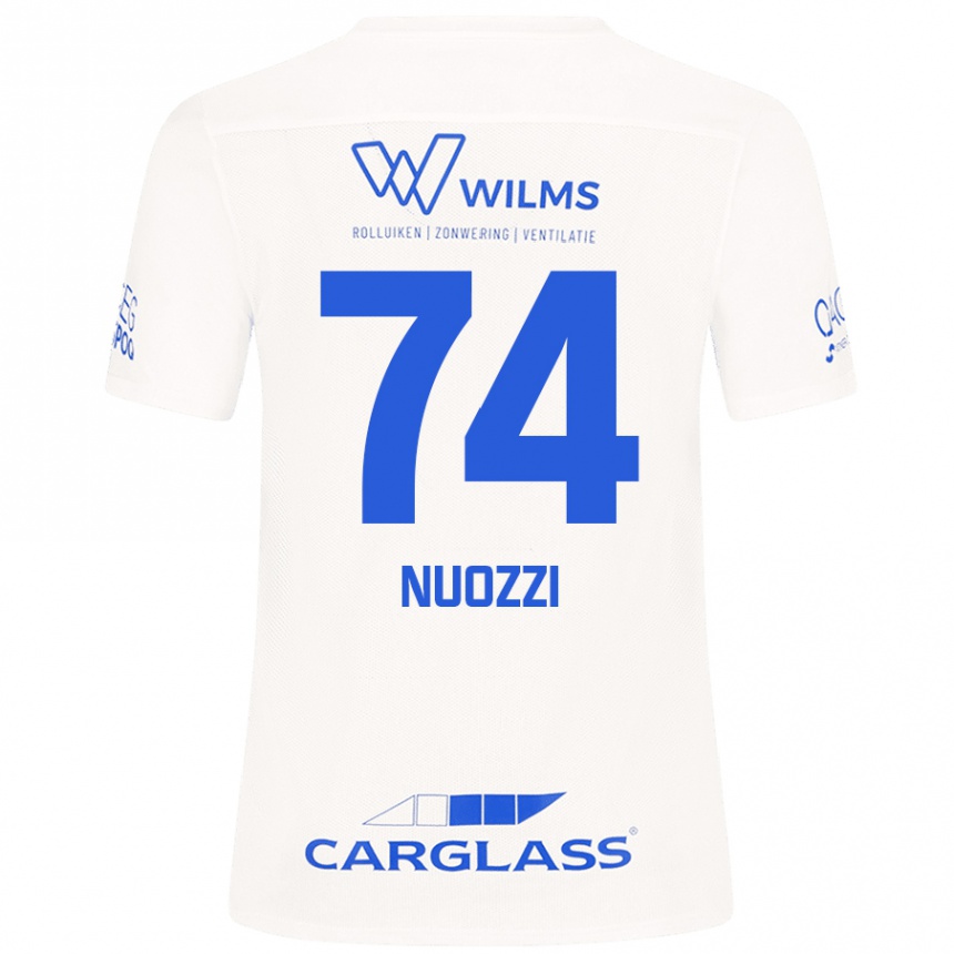 Kinder Fußball Cédric Nuozzi #74 Weiß Auswärtstrikot Trikot 2024/25 T-Shirt Luxemburg