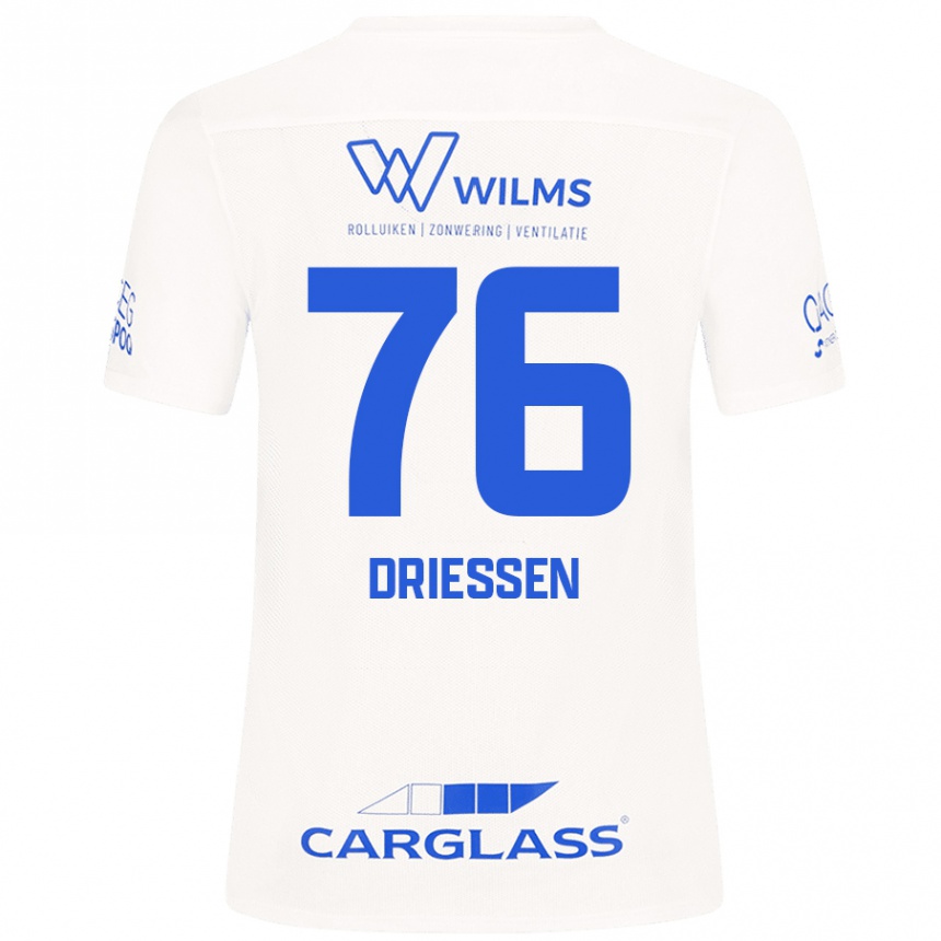 Kinder Fußball Jelle Driessen #76 Weiß Auswärtstrikot Trikot 2024/25 T-Shirt Luxemburg