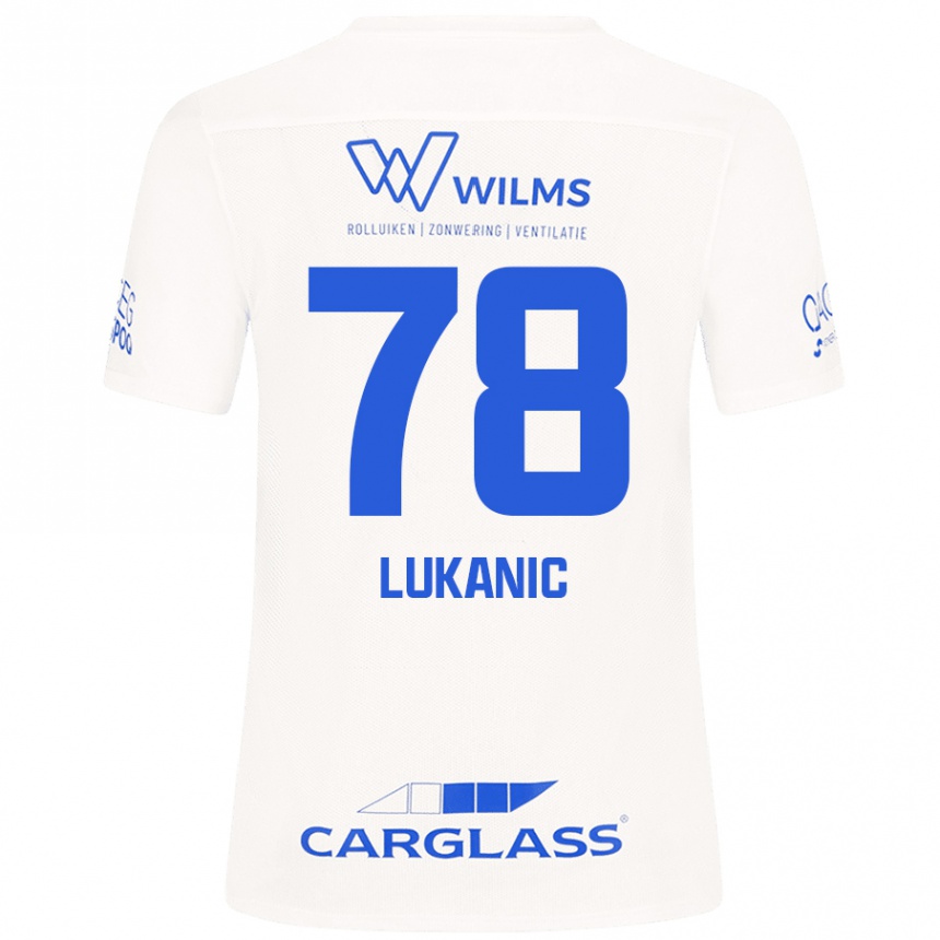 Kinder Fußball Luka Lukanic #78 Weiß Auswärtstrikot Trikot 2024/25 T-Shirt Luxemburg