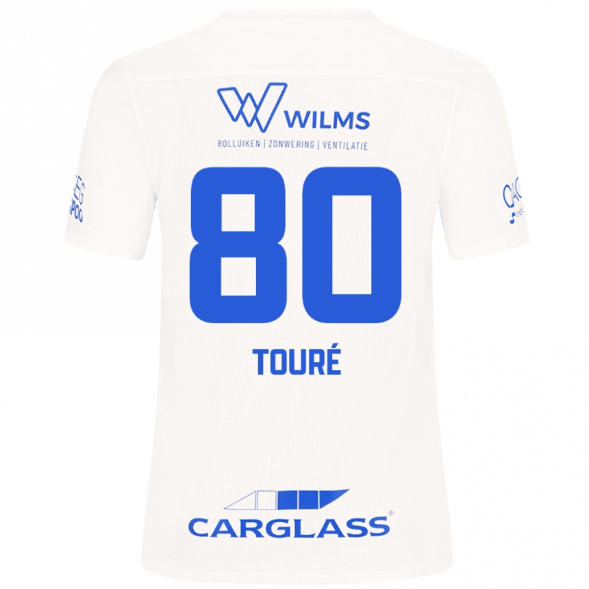 Kinder Fußball Saïdou Touré #80 Weiß Auswärtstrikot Trikot 2024/25 T-Shirt Luxemburg