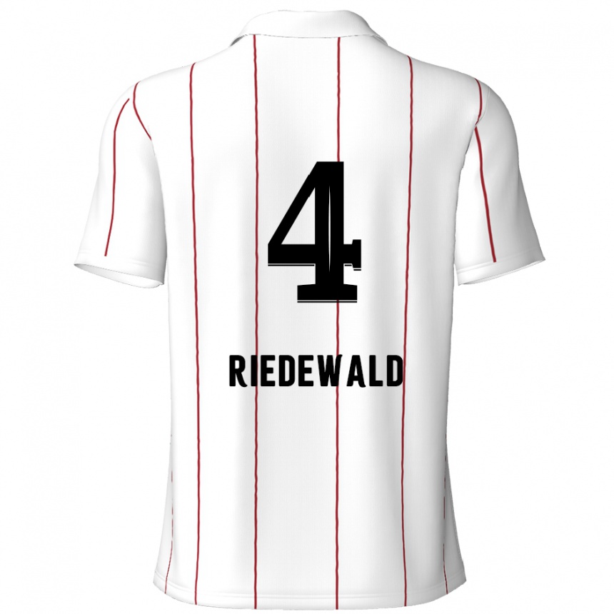 Kinder Fußball Jairo Riedewald #4 Weiß Schwarz Auswärtstrikot Trikot 2024/25 T-Shirt Luxemburg