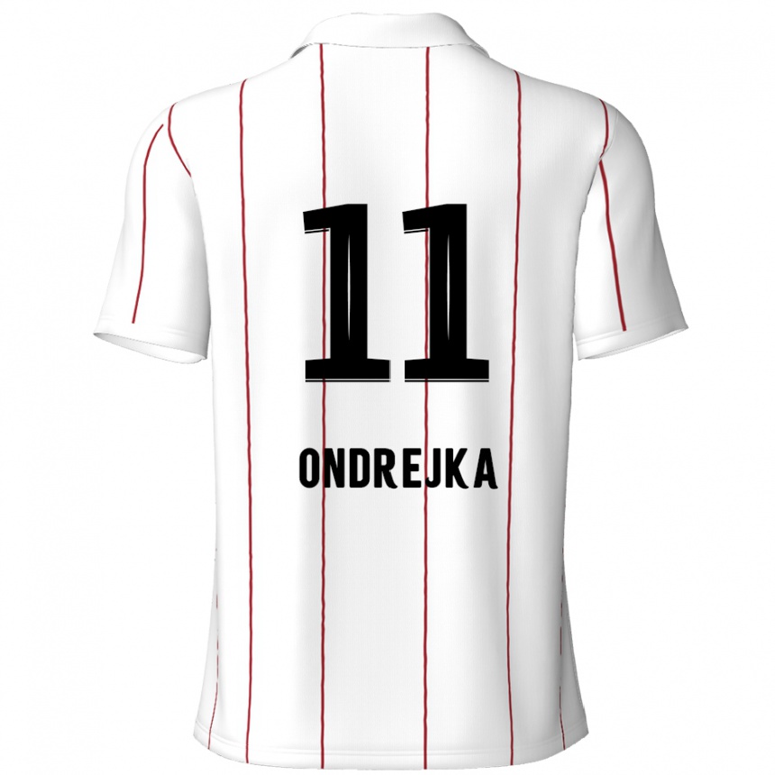 Kinder Fußball Jacob Ondrejka #11 Weiß Schwarz Auswärtstrikot Trikot 2024/25 T-Shirt Luxemburg