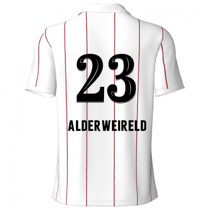 Kinder Fußball Toby Alderweireld #23 Weiß Schwarz Auswärtstrikot Trikot 2024/25 T-Shirt Luxemburg