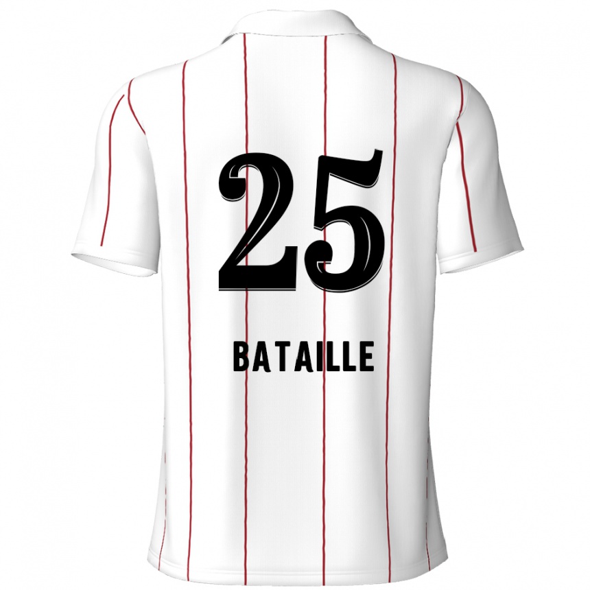 Kinder Fußball Jelle Bataille #25 Weiß Schwarz Auswärtstrikot Trikot 2024/25 T-Shirt Luxemburg