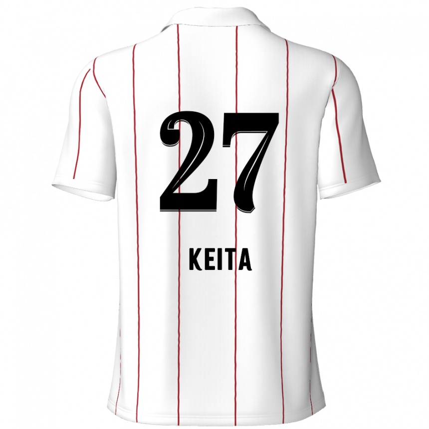 Kinder Fußball Mandela Keita #27 Weiß Schwarz Auswärtstrikot Trikot 2024/25 T-Shirt Luxemburg