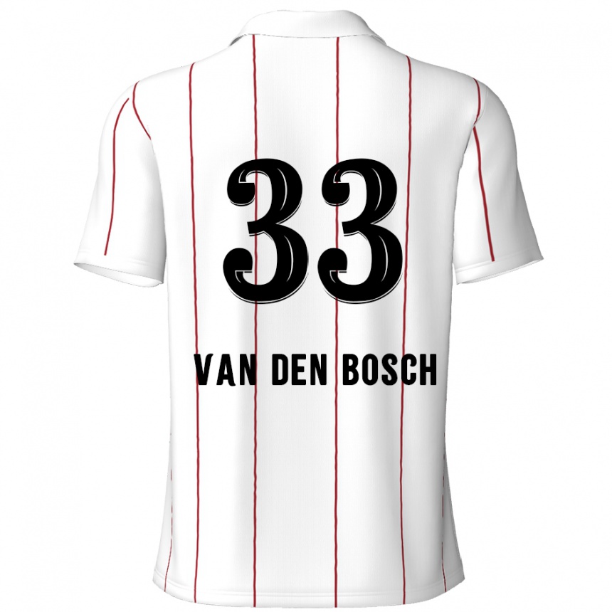 Kinder Fußball Zeno Van Den Bosch #33 Weiß Schwarz Auswärtstrikot Trikot 2024/25 T-Shirt Luxemburg