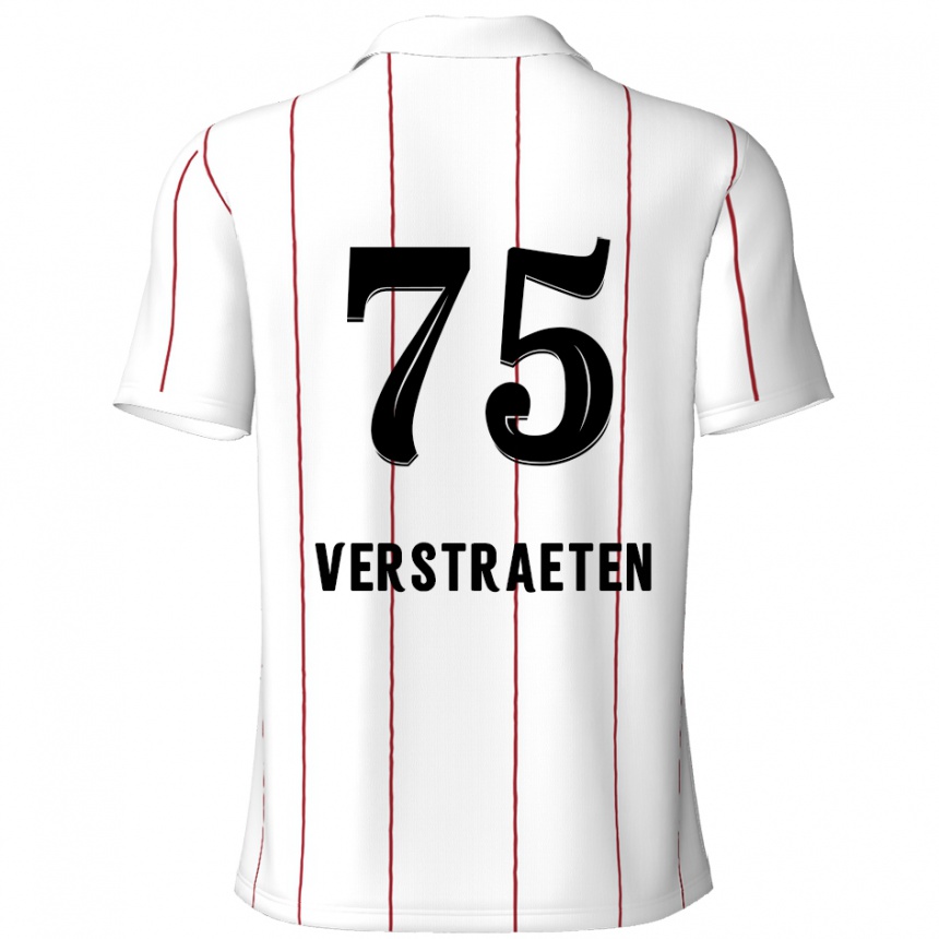 Kinder Fußball Andreas Verstraeten #75 Weiß Schwarz Auswärtstrikot Trikot 2024/25 T-Shirt Luxemburg