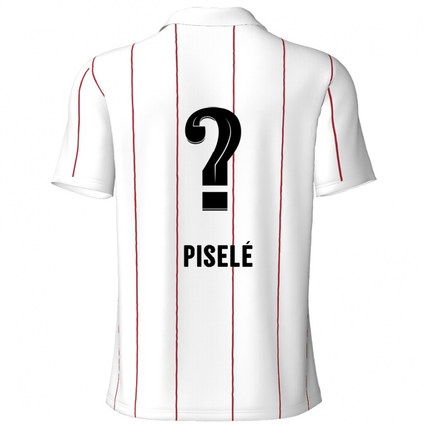 Kinder Fußball Lowie Piselé #0 Weiß Schwarz Auswärtstrikot Trikot 2024/25 T-Shirt Luxemburg