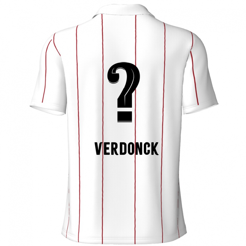 Kinder Fußball Dries Verdonck #0 Weiß Schwarz Auswärtstrikot Trikot 2024/25 T-Shirt Luxemburg