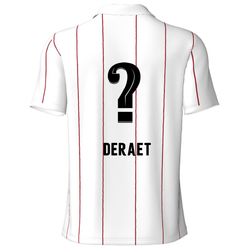 Kinder Fußball Xavi Deraet #0 Weiß Schwarz Auswärtstrikot Trikot 2024/25 T-Shirt Luxemburg