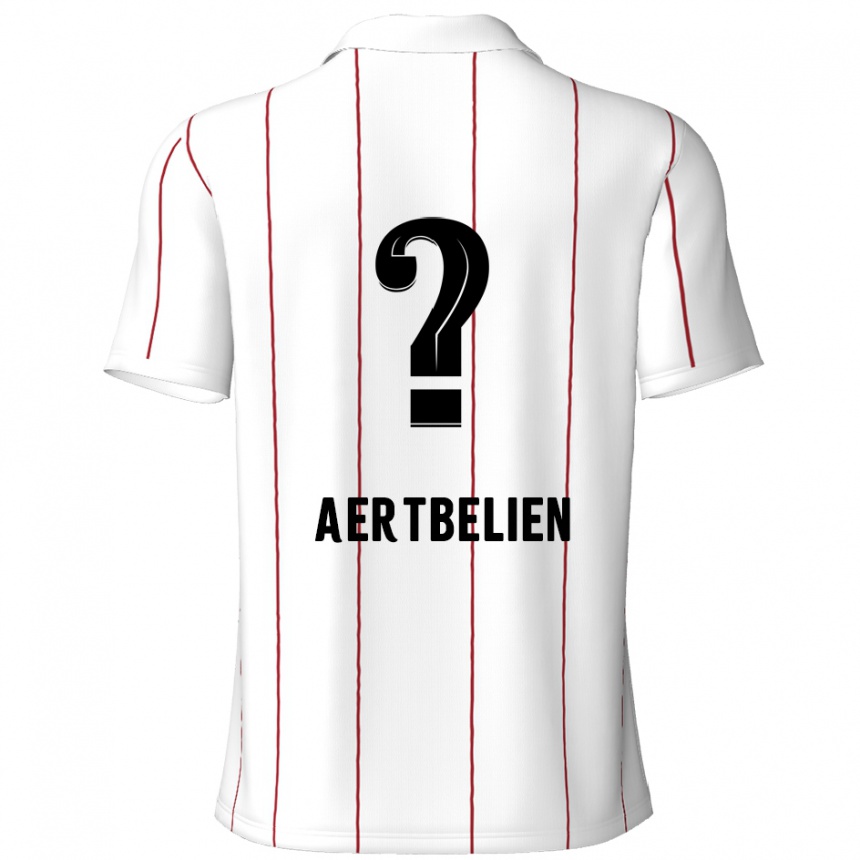 Kinder Fußball Lukas Aertbeliën #0 Weiß Schwarz Auswärtstrikot Trikot 2024/25 T-Shirt Luxemburg