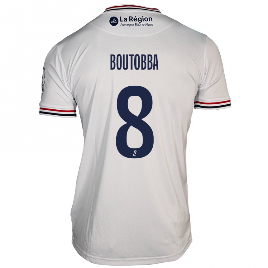 Kinder Fußball Bilal Boutobba #8 Weiß Auswärtstrikot Trikot 2024/25 T-Shirt Luxemburg