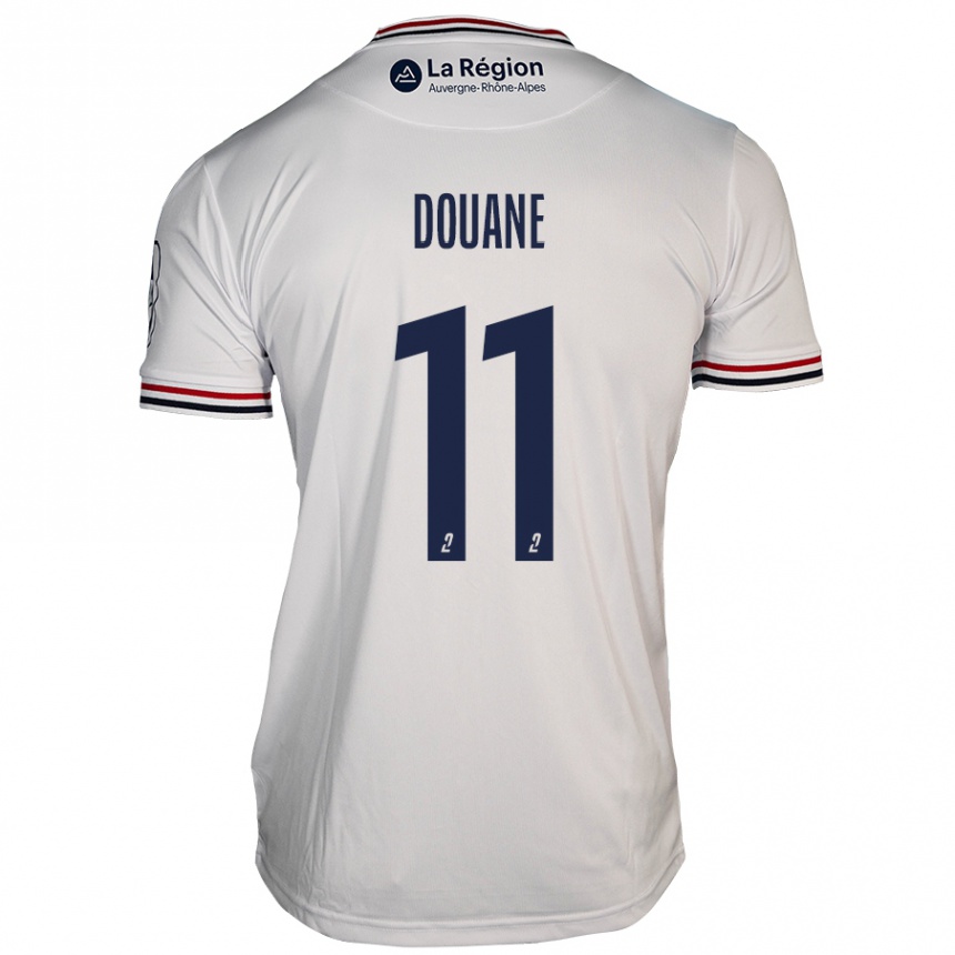 Kinder Fußball Maïdine Douane #11 Weiß Auswärtstrikot Trikot 2024/25 T-Shirt Luxemburg