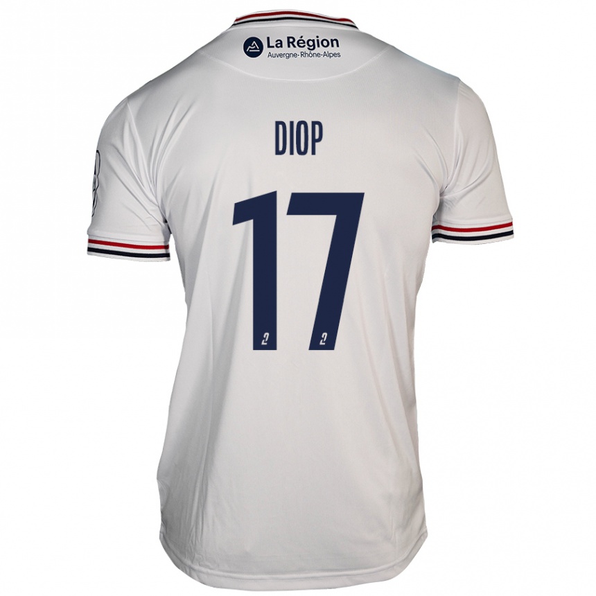 Kinder Fußball Ousmane Diop #17 Weiß Auswärtstrikot Trikot 2024/25 T-Shirt Luxemburg