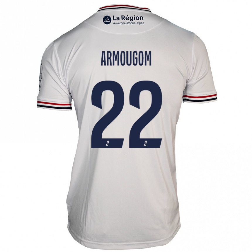 Kinder Fußball Yoël Armougom #22 Weiß Auswärtstrikot Trikot 2024/25 T-Shirt Luxemburg