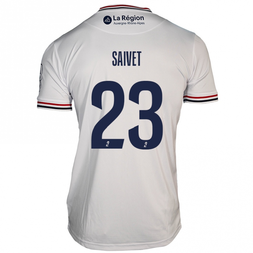 Kinder Fußball Henri Saivet #23 Weiß Auswärtstrikot Trikot 2024/25 T-Shirt Luxemburg