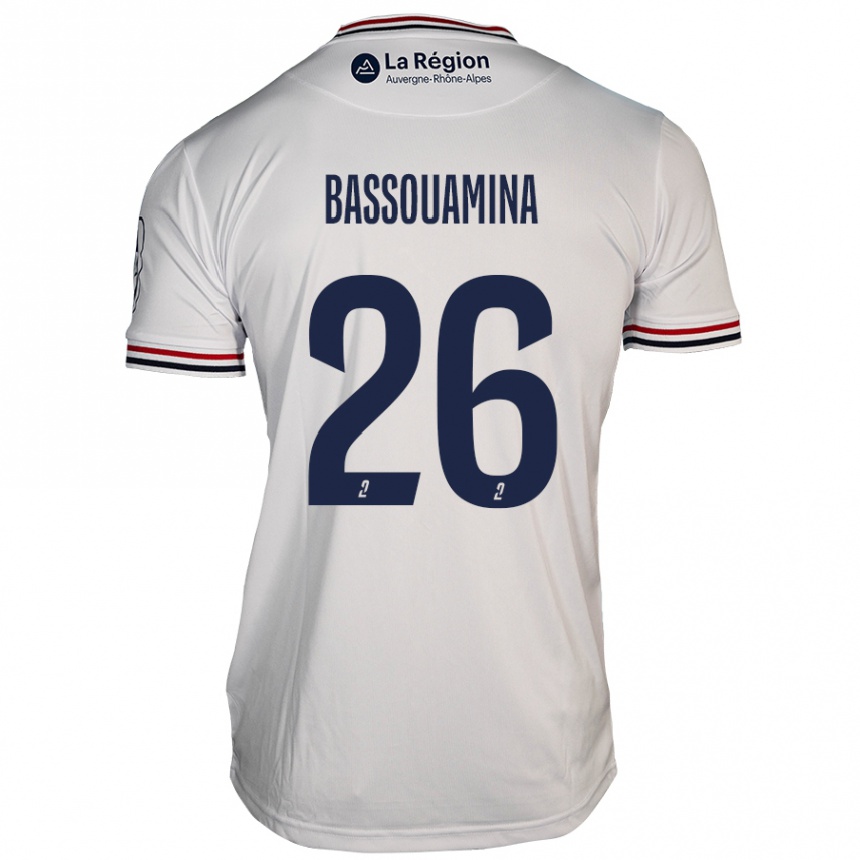 Kinder Fußball Mons Bassouamina #26 Weiß Auswärtstrikot Trikot 2024/25 T-Shirt Luxemburg