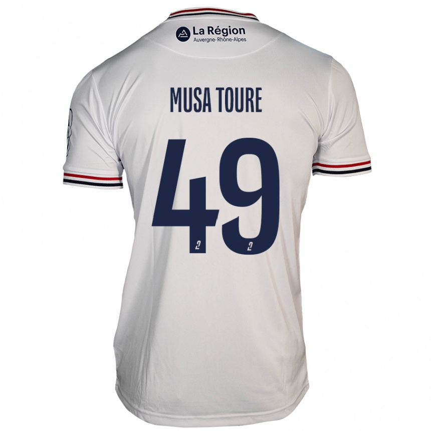 Kinder Fußball Musa Toure #49 Weiß Auswärtstrikot Trikot 2024/25 T-Shirt Luxemburg