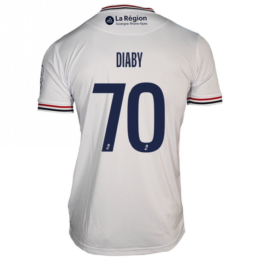 Kinder Fußball Yadaly Diaby #70 Weiß Auswärtstrikot Trikot 2024/25 T-Shirt Luxemburg