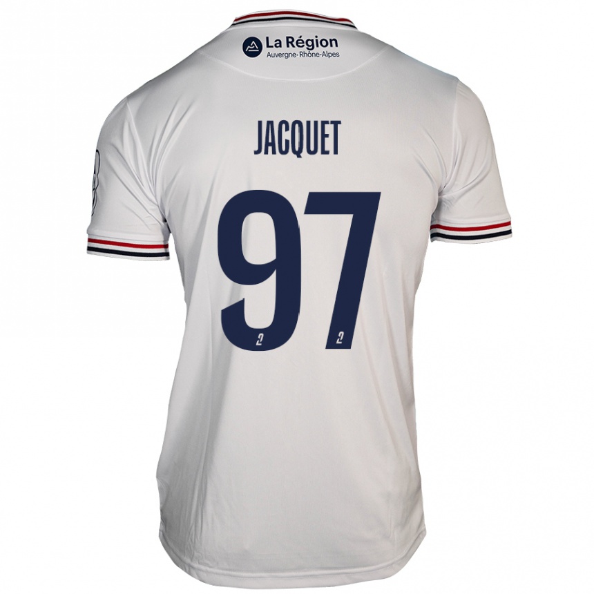 Kinder Fußball Jérémy Jacquet #97 Weiß Auswärtstrikot Trikot 2024/25 T-Shirt Luxemburg