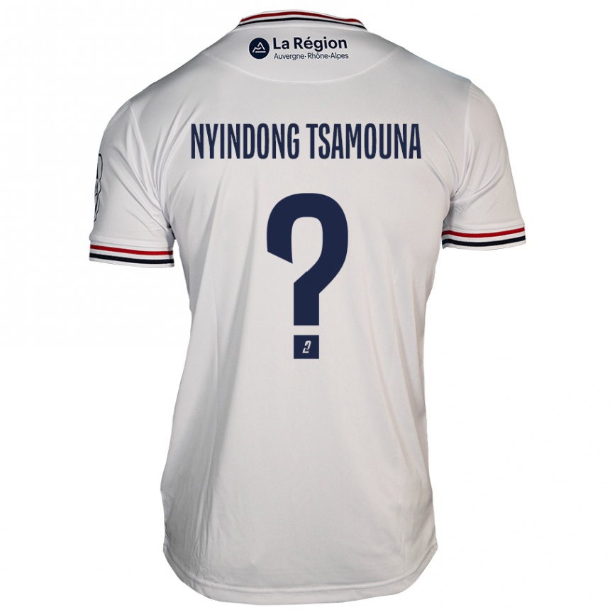 Kinder Fußball Jean Nyindong Tsamouna #0 Weiß Auswärtstrikot Trikot 2024/25 T-Shirt Luxemburg