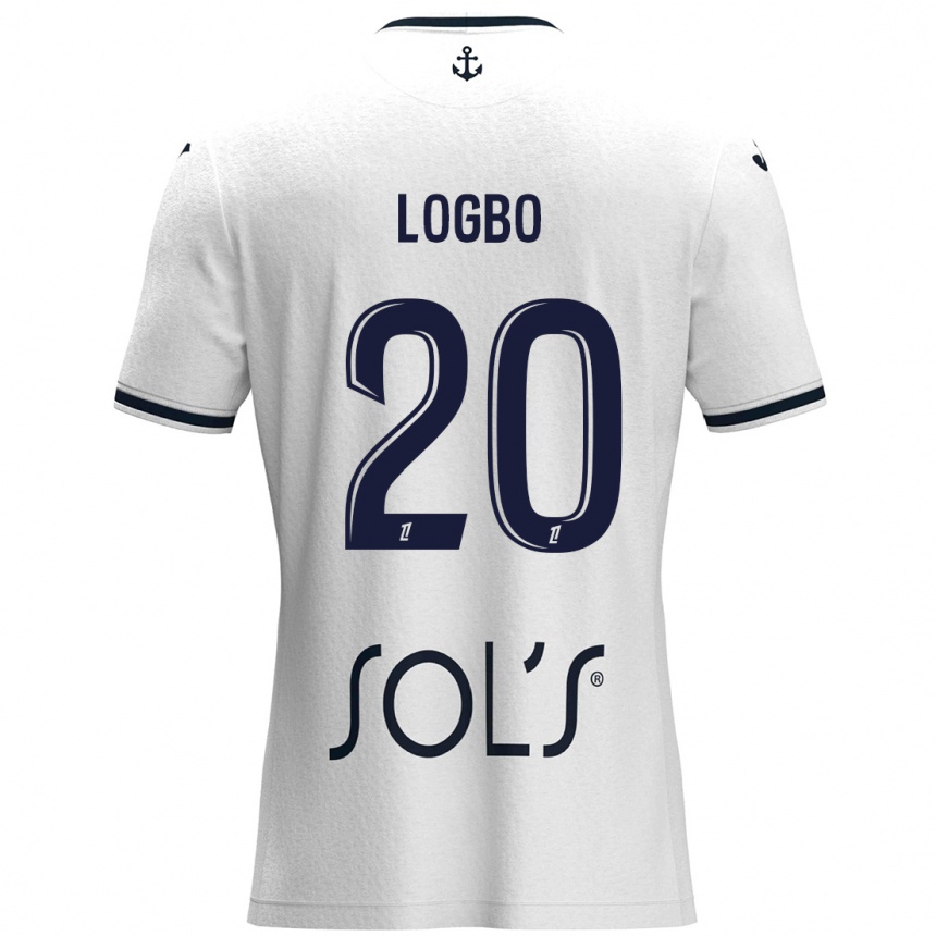 Kinder Fußball Andy Logbo #20 Weiß Dunkelblau Auswärtstrikot Trikot 2024/25 T-Shirt Luxemburg