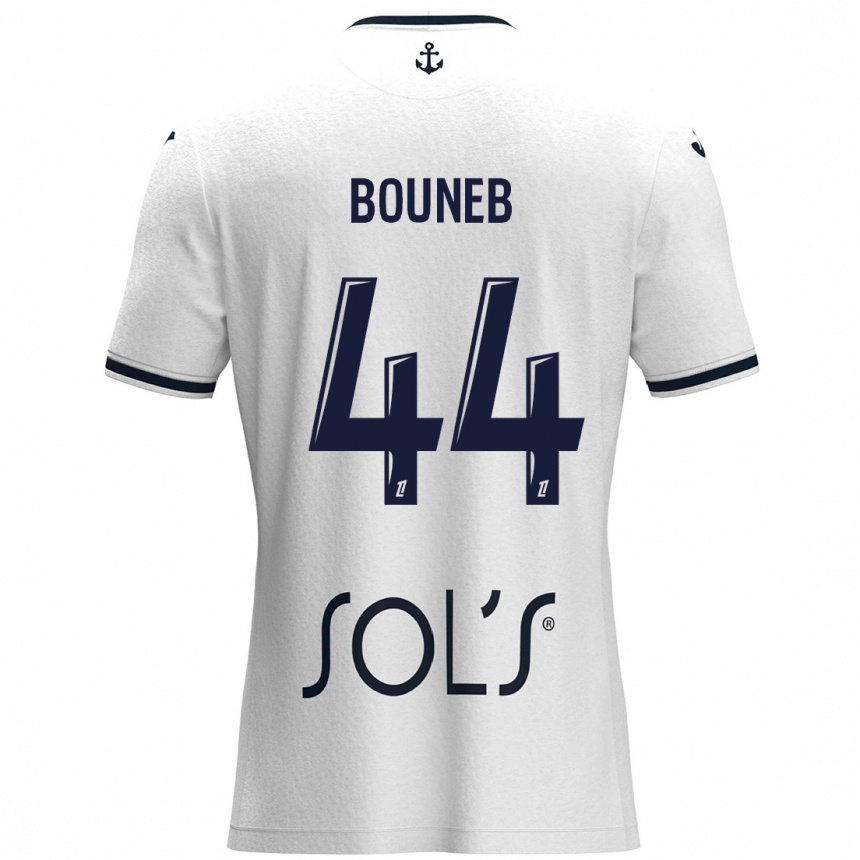 Kinder Fußball Ismaïl Bouneb #44 Weiß Dunkelblau Auswärtstrikot Trikot 2024/25 T-Shirt Luxemburg