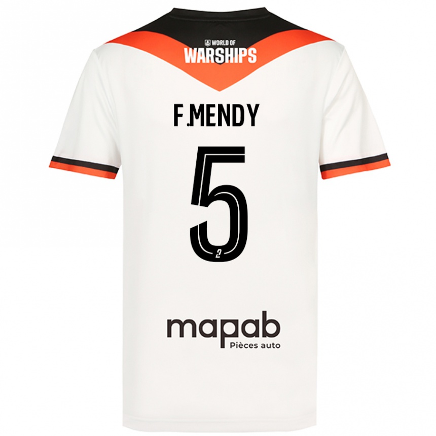 Kinder Fußball Formose Mendy #5 Weiß Auswärtstrikot Trikot 2024/25 T-Shirt Luxemburg