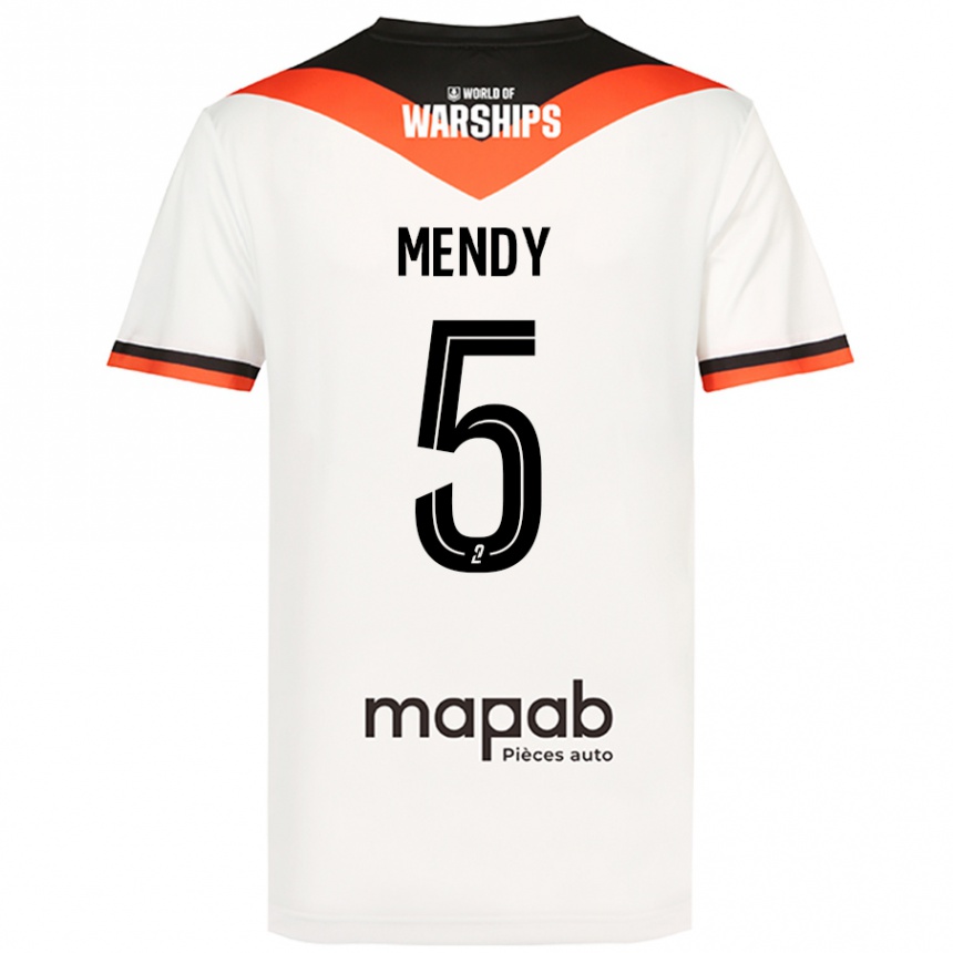 Kinder Fußball Benjamin Mendy #5 Weiß Auswärtstrikot Trikot 2024/25 T-Shirt Luxemburg