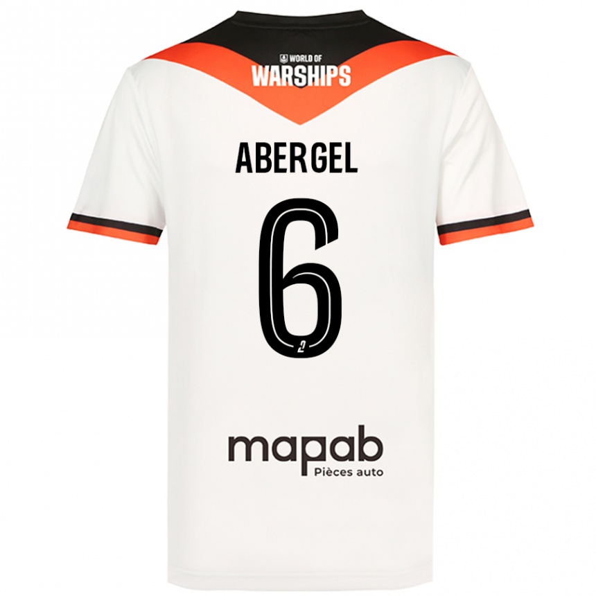 Kinder Fußball Laurent Abergel #6 Weiß Auswärtstrikot Trikot 2024/25 T-Shirt Luxemburg