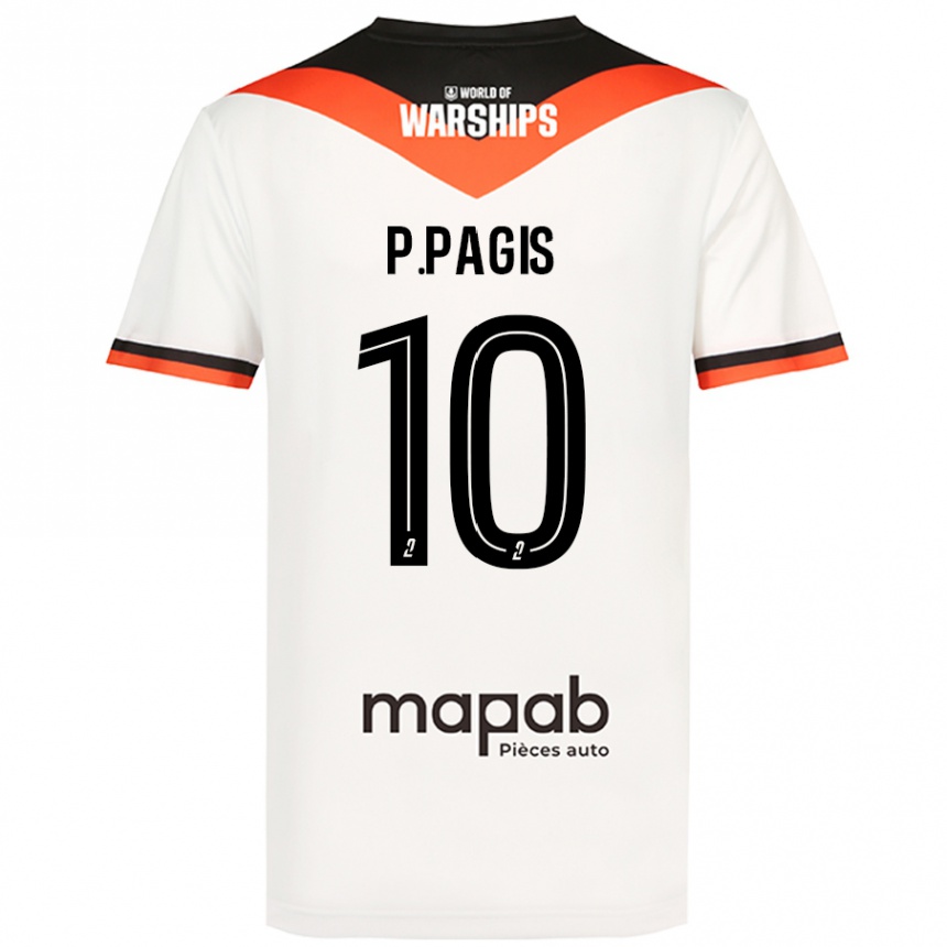 Kinder Fußball Pablo Pagis #10 Weiß Auswärtstrikot Trikot 2024/25 T-Shirt Luxemburg