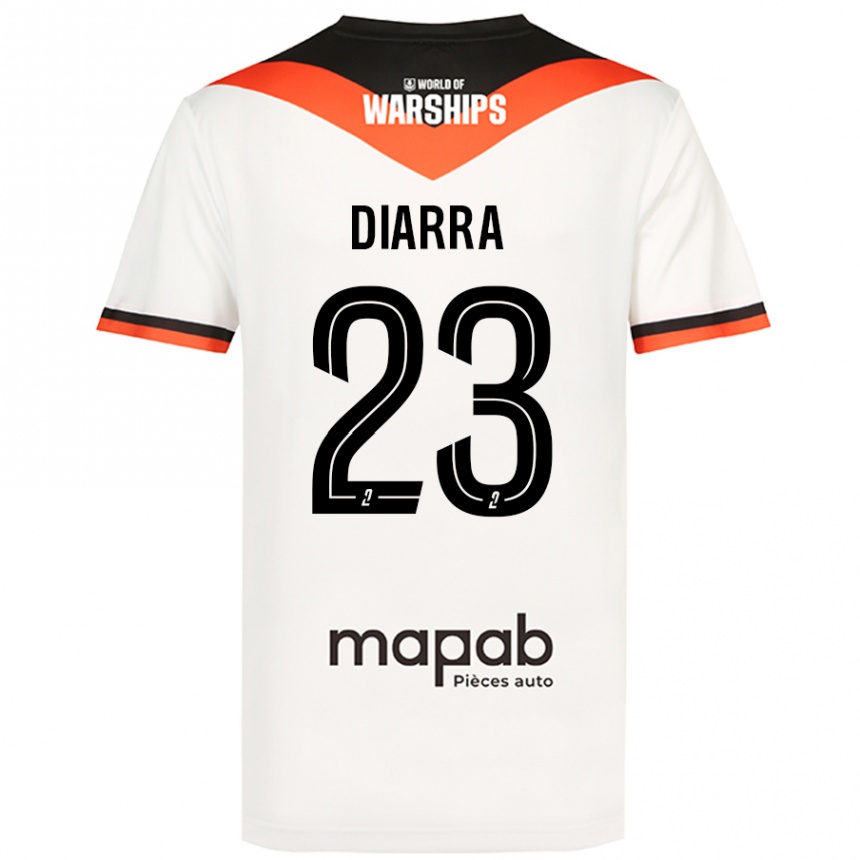 Kinder Fußball Stéphane Diarra #23 Weiß Auswärtstrikot Trikot 2024/25 T-Shirt Luxemburg