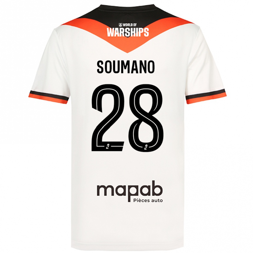 Kinder Fußball Sambou Soumano #28 Weiß Auswärtstrikot Trikot 2024/25 T-Shirt Luxemburg