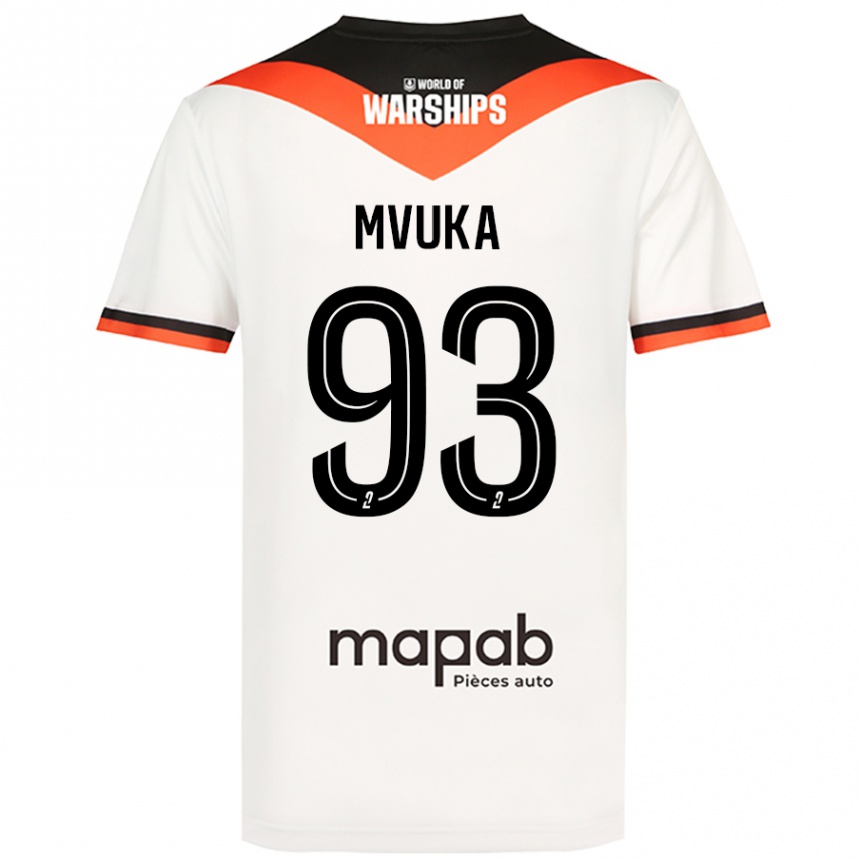 Kinder Fußball Joel Mvuka #93 Weiß Auswärtstrikot Trikot 2024/25 T-Shirt Luxemburg