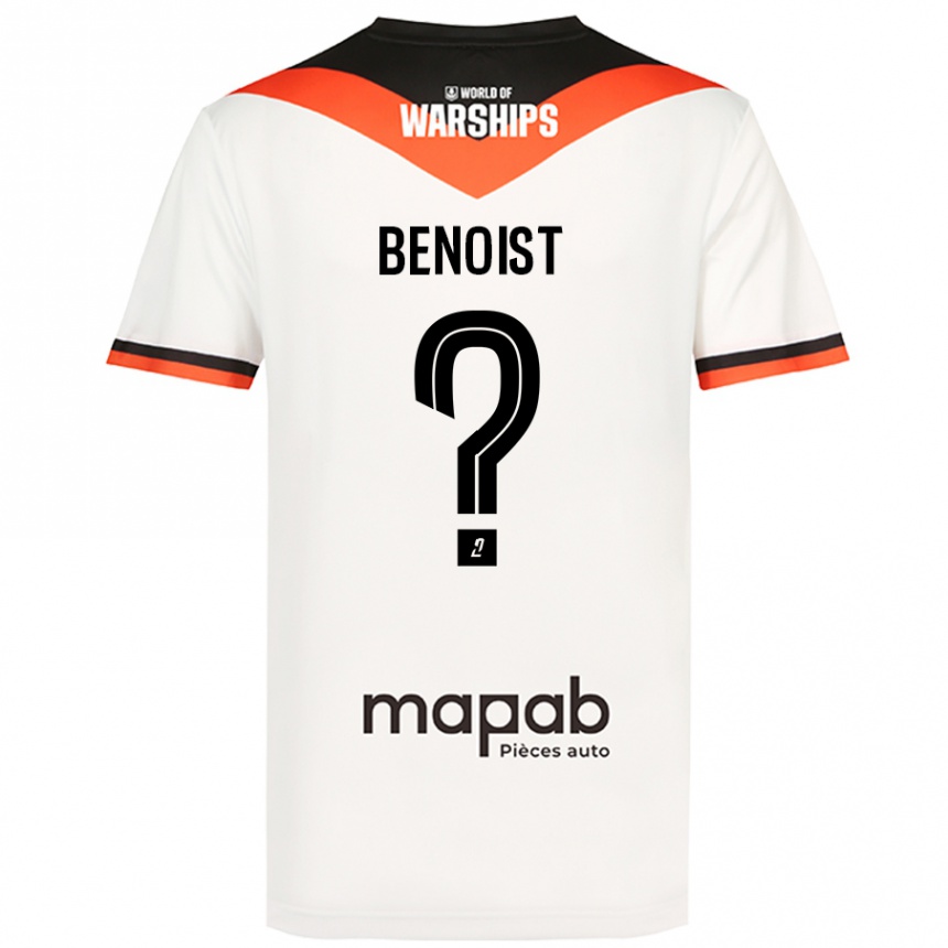 Kinder Fußball Baptiste Benoist #0 Weiß Auswärtstrikot Trikot 2024/25 T-Shirt Luxemburg