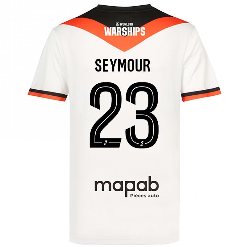 Kinder Fußball Brice Seymour #23 Weiß Auswärtstrikot Trikot 2024/25 T-Shirt Luxemburg