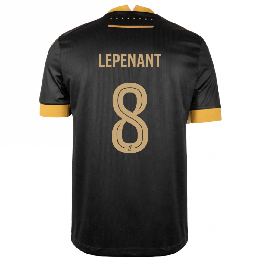 Kinder Fußball Johann Lepenant #8 Schwarz Braun Auswärtstrikot Trikot 2024/25 T-Shirt Luxemburg