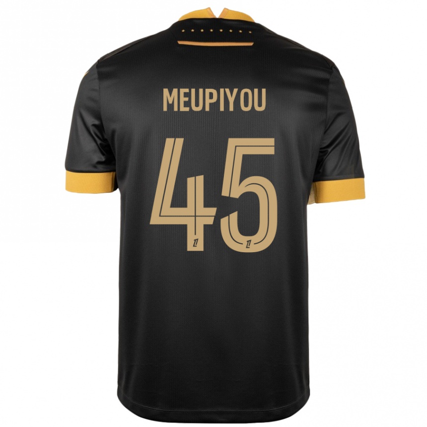 Kinder Fußball Bastien Meupiyou #45 Schwarz Braun Auswärtstrikot Trikot 2024/25 T-Shirt Luxemburg