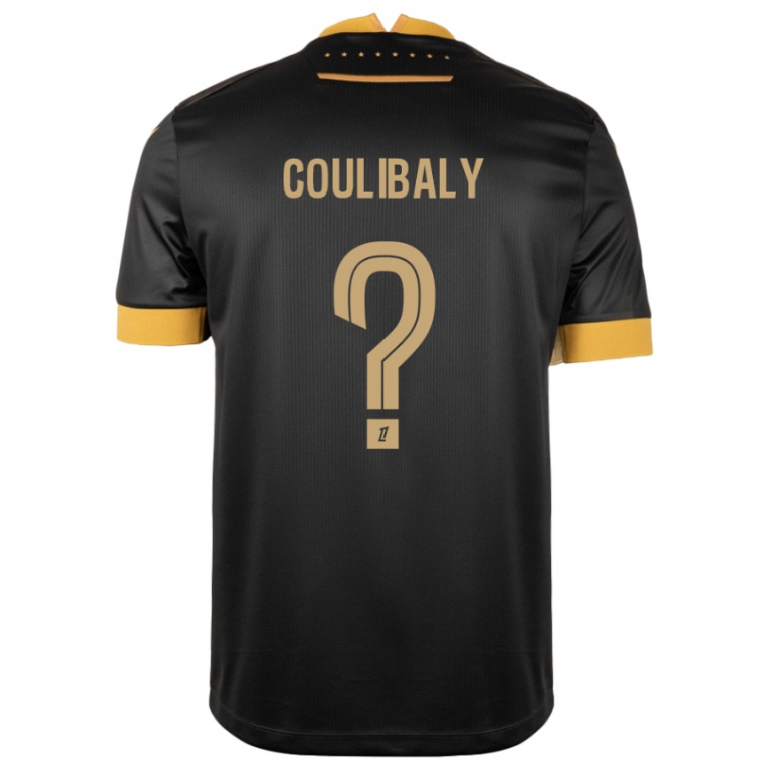 Kinder Fußball Dylan Coulibaly #0 Schwarz Braun Auswärtstrikot Trikot 2024/25 T-Shirt Luxemburg