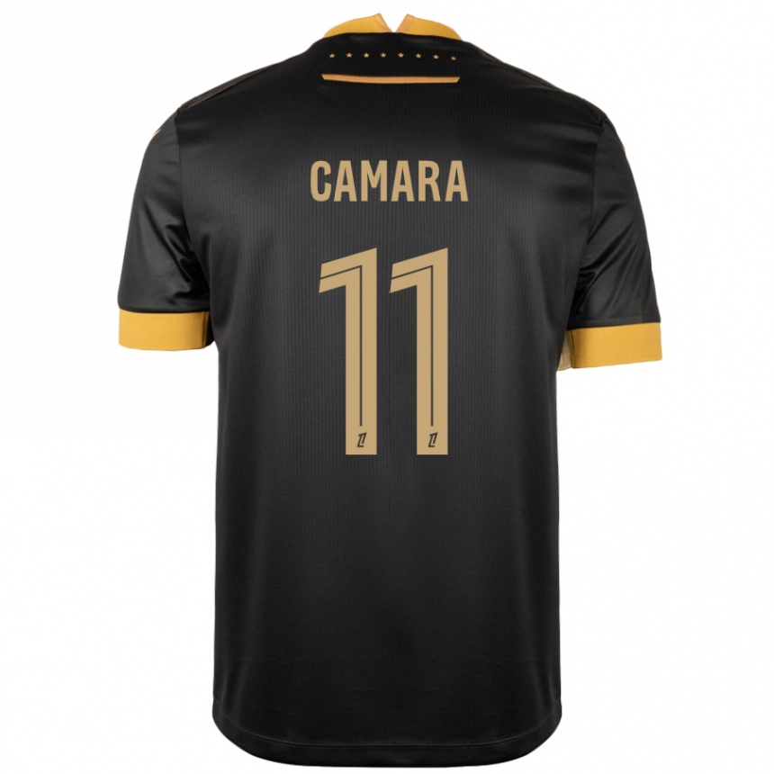 Kinder Fußball Aboubacar Camara #11 Schwarz Braun Auswärtstrikot Trikot 2024/25 T-Shirt Luxemburg