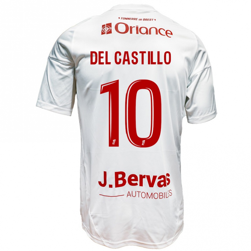 Kinder Fußball Romain Del Castillo #10 Weiß Rot Auswärtstrikot Trikot 2024/25 T-Shirt Luxemburg