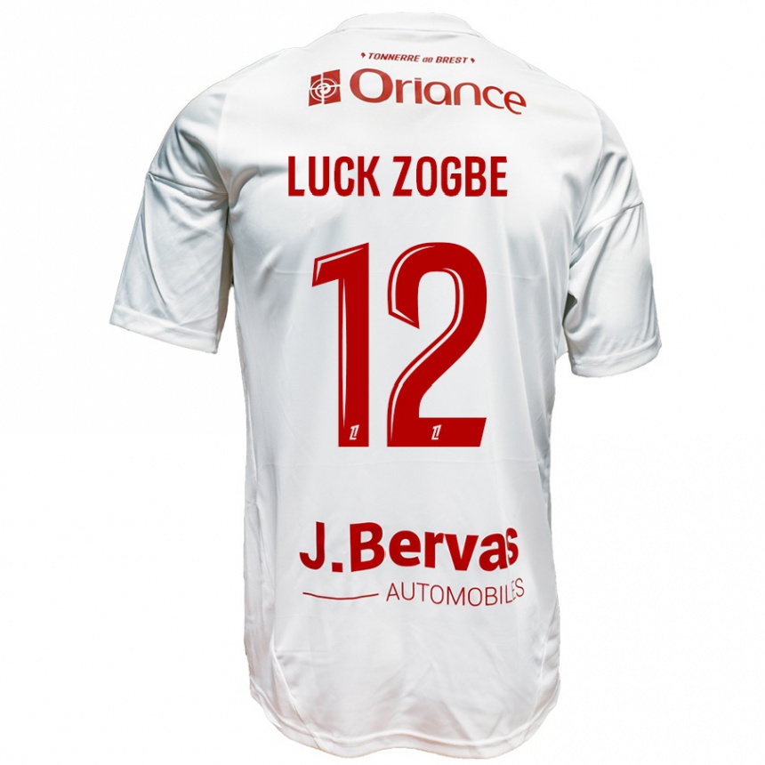 Kinder Fußball Luck Zogbé #12 Weiß Rot Auswärtstrikot Trikot 2024/25 T-Shirt Luxemburg