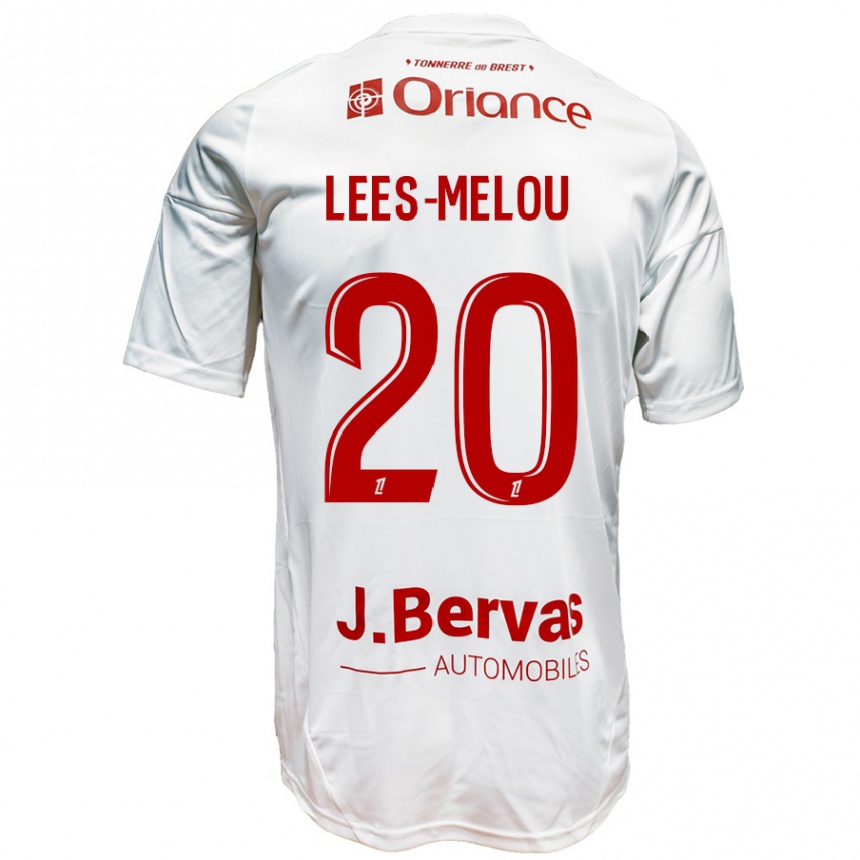 Kinder Fußball Pierre Lees-Melou #20 Weiß Rot Auswärtstrikot Trikot 2024/25 T-Shirt Luxemburg