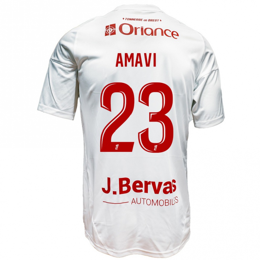 Kinder Fußball Jordan Amavi #23 Weiß Rot Auswärtstrikot Trikot 2024/25 T-Shirt Luxemburg