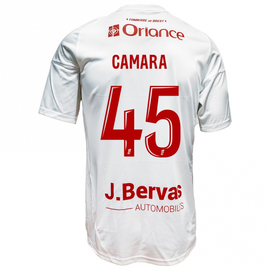 Kinder Fußball Mahdi Camara #45 Weiß Rot Auswärtstrikot Trikot 2024/25 T-Shirt Luxemburg